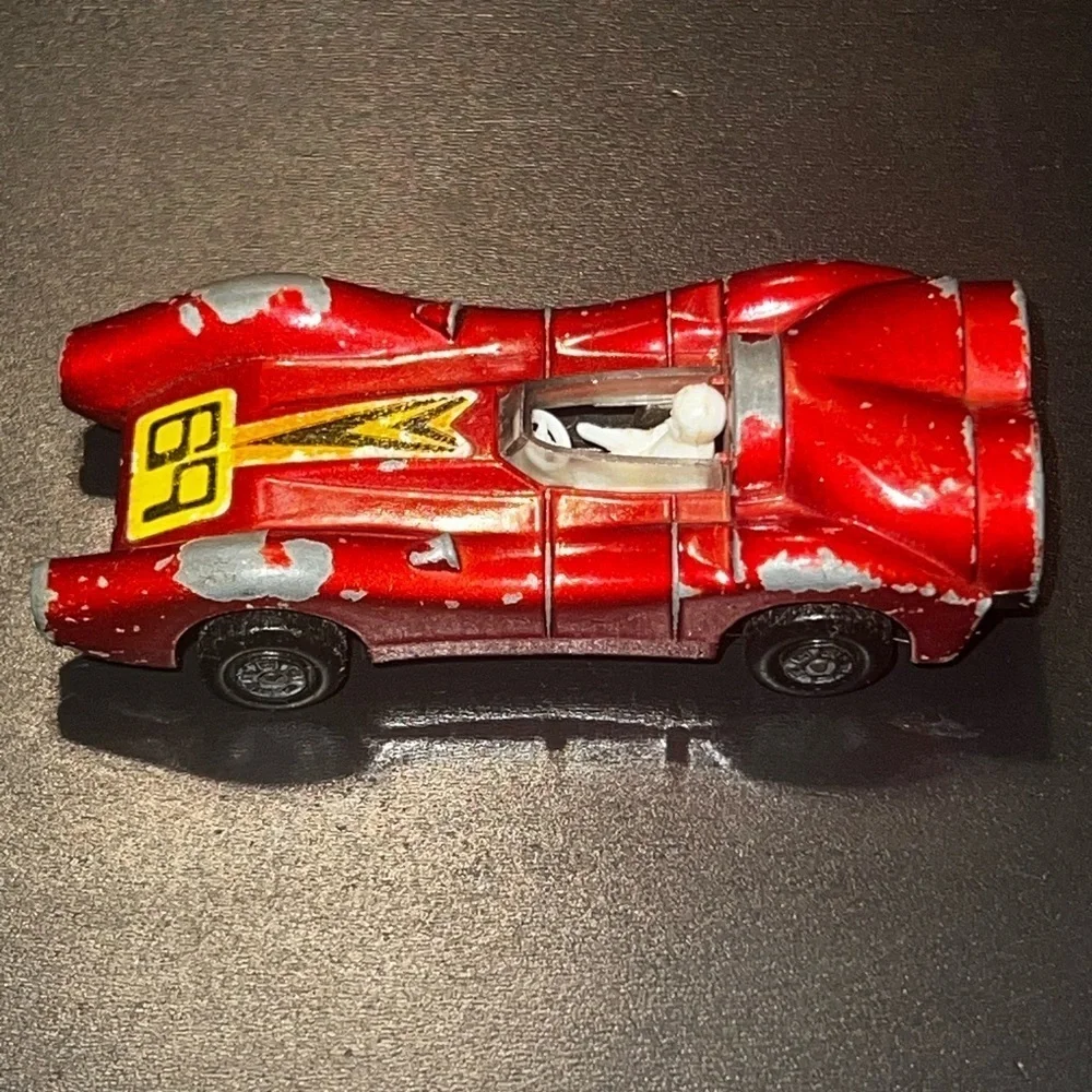Vintage 1973 Matchbox Rolamatics No. 69 Turbo Fury Red w/ Driver Diecast Car